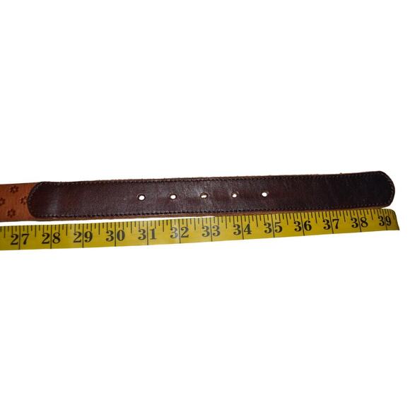 Lucky Brands Size Medium Leather Belt Flower Pattern - Picture 4 of 5